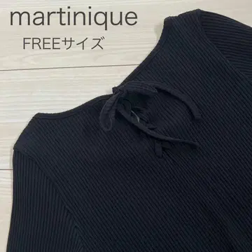 martinique 레이스업 리브 티셔츠 5부 소매