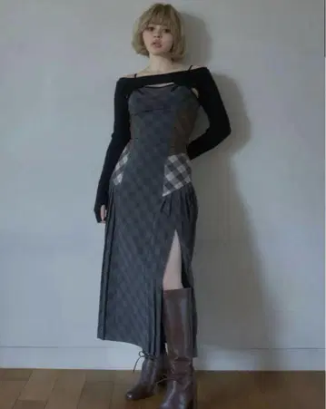Emma check set up 스커트 셋업