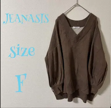 JEANASIS 브라운 V넥 니트 F 사이즈
