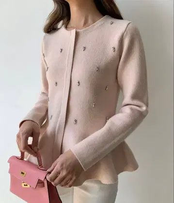 Birthdaybash BIJOU PEPLUM KNIT CARDIGAN