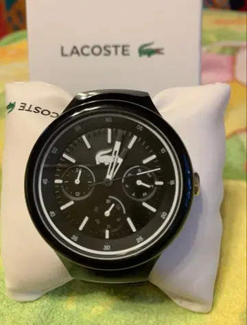 미사용 새상품 라코스테 LACOSTE 블랙 아날로그 크로노그래프 손목시계