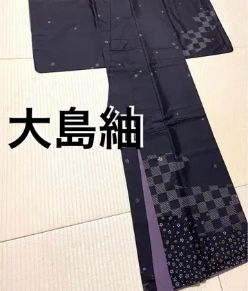 오시마 명주 호몬기 멋스러운 염색 무늬 없음