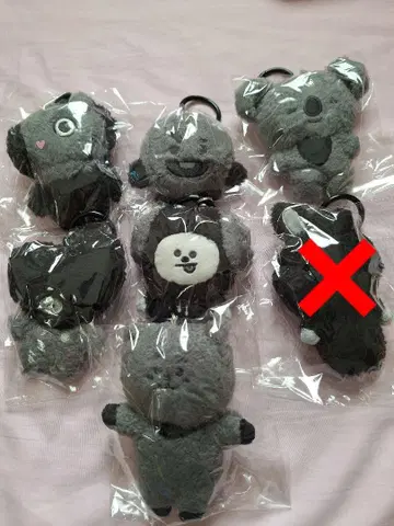 낱개 판매 가능 BT21 마스코트 모노톤 키링 BTS 새상품