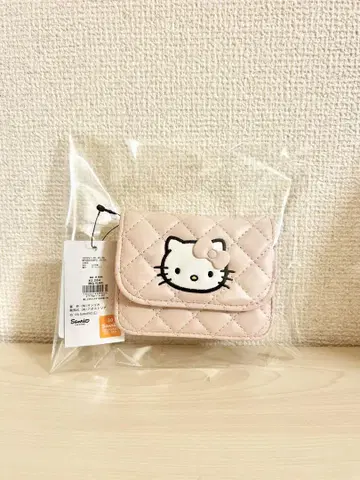 [ HELLO KITTY ] 퀼팅 카드 케이스 키 참 핑크 퀼트