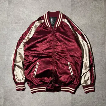 레드 모히칸 새틴 블루종 스카잔 투톤 무지 M 광택감