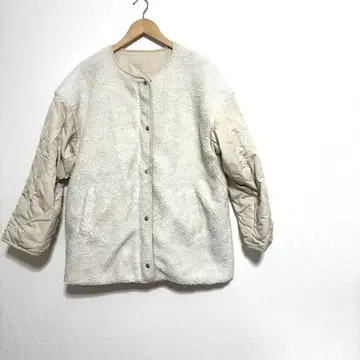 아이보리 보아 플리스 자켓