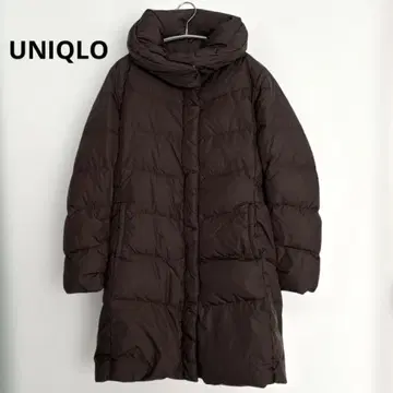 유니클로 롱 다운 코트 M 브라운