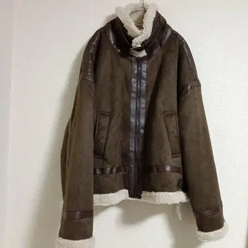 새상품 택 포함 XL 페이크 무스탕 자켓 브라운 무스탕풍 보아