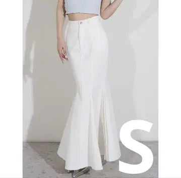 Darich 프린세스 머메이드 데님 스커트 화이트 S