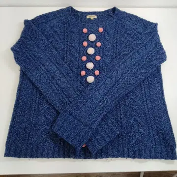 [104] MANOUSH 블루 케이블 니트 스웨터