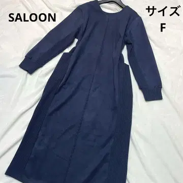 SALOON 네이비 긴팔 티셔츠 원피스