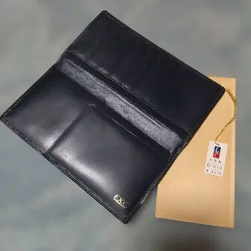 네이비 가죽 장지갑 카드 포켓 5개