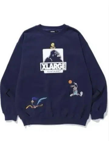 XLARGE 스페이스 잼 콜라보 맨투맨 네이비
