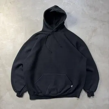 90s RUSSELL Hoodie 'BLACK' 무지 블랙 USA제