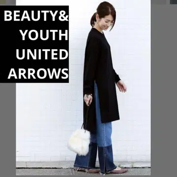 슬릿 니트 원피스 블랙 BEAUTY&YOUTH UNITED ARROWS