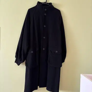 BASISBROEK 블랙 여성용 롱 코트 스탠드 카라