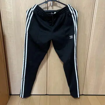 adidas 블랙 사이드 스트라이프 팬츠 M