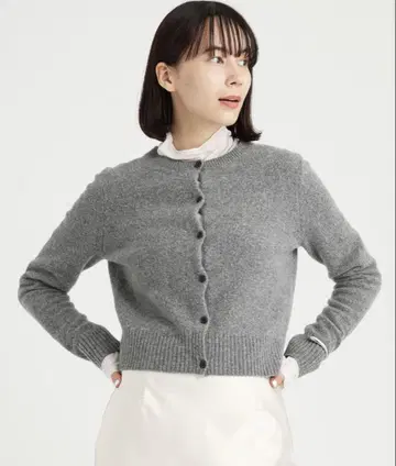 BABYLONE 바빌론 울 크루넥 숏 가디건
