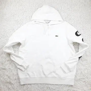 새상품급 LACOSTE 라코스테 후드 맨투맨 화이트 브랜드 로고