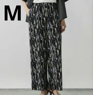 미사용 글로벌 워크 셀프 컷 플리츠 팬츠 M 와이드 팬츠