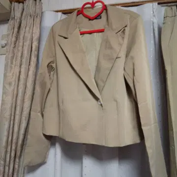 베이지 테일러드 자켓 셋업 팬츠 포함