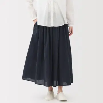 무인양품 면 보일 개더 스커트