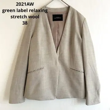 287GLR21AW 스트레치 울 심플 노카라 자켓 38 베이지 모