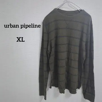 해외 구제 의류 urban pipeline XL 보더 긴팔 카키 티셔츠