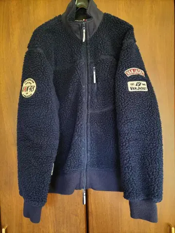 VAN JACKET 플리스 보아 자켓 네이비