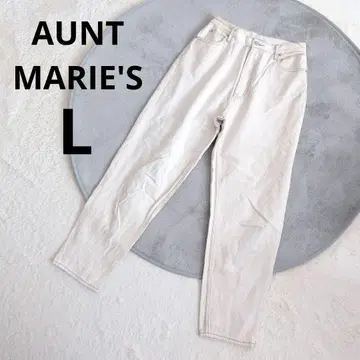 앤트마리스 캐주얼 팬츠 L 화이트 면 100% 카키 스티치