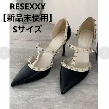 미사용 새상품 레어 리젝시 스터드 핑힐 펌프스 블랙 S