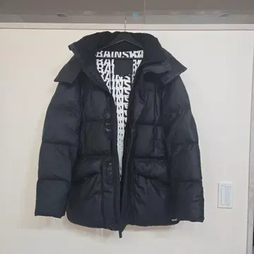 RAINS 블랙 다운 자켓 M