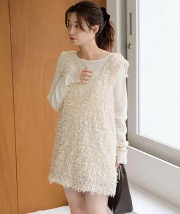 카스타네 퍼 롱 베스트 아이보리
