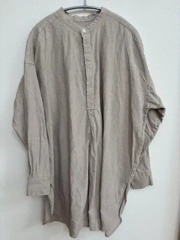 카구레 린넨 베이지 튜닉 긴팔