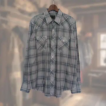 80s USA Wrangler 웨스턴 셔츠 긴팔 타탄 체크