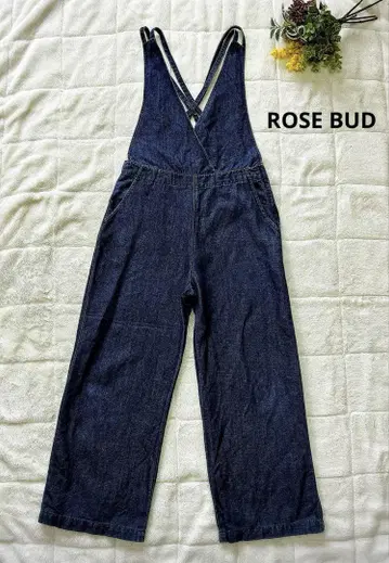 ROSE BUD 데님 살로펫 V넥 린넨 혼방 인디고