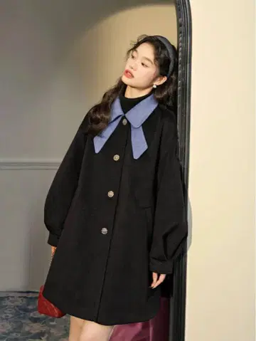 [ 즉시 구매 가능 ] Kuose 리본 컬러 코트 M