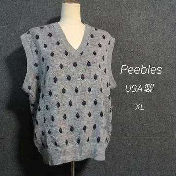 빈티지 USA제 Peebles V넥 니트 베스트 XL