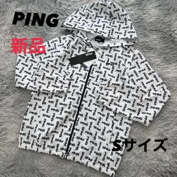 새상품 PING 핑 자켓 후드티 올 패턴 안감 메쉬 방풍 화이트 S