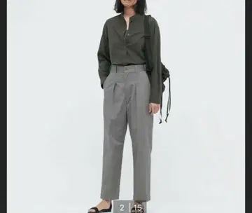 유니클로 UNIQLO U WOMEN 베이커 팬츠 67 카키 택 포함