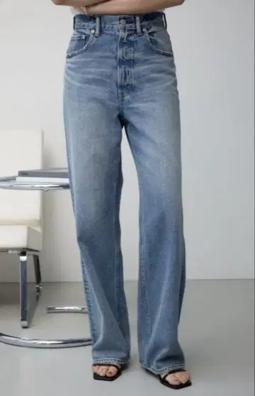 AZUL DENIM 하이웨스트 와이드 데님 S