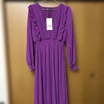 ZARA 퍼플 프릴 롱 원피스