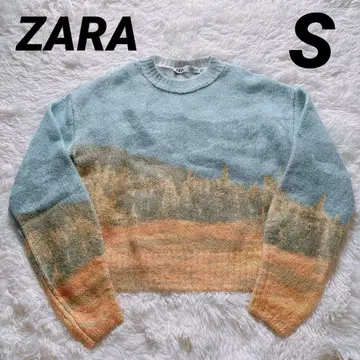 완판템 ZARA 풍경화 니트 스웨터 S