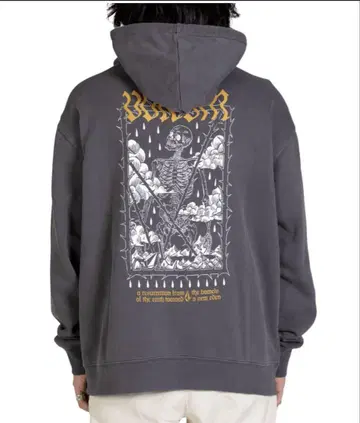 VOLCOM FA VADERETRO PO 그레이 XL 후드 부착 후드티