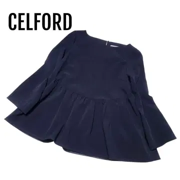 CELFORD 셀포드 페플럼 블라우스 36 다크 네이비