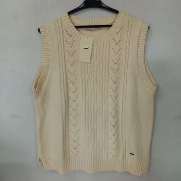 타임세일! 크로커다일 아이보리 케이블 짜임 니트 베스트