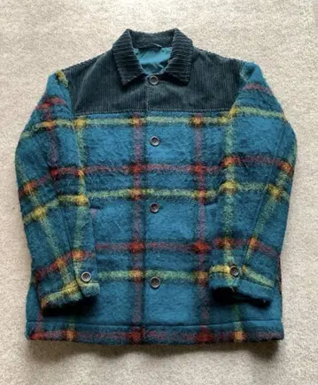 ZARA 체크 무늬 자켓 블루종 코트 그린 L