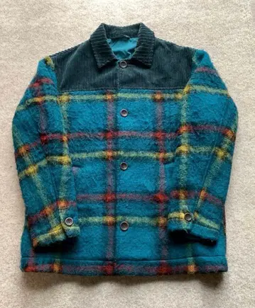 ZARA 체크 무늬 자켓 블루종 코트 그린 L