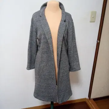 그레이 롱 코트 버튼식 긴팔
