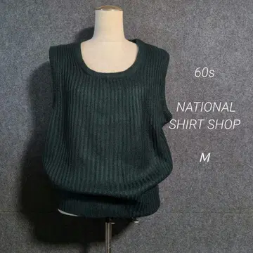 빈티지 60s NATIONAL SHIRT SHOP 리브 니트 베스트